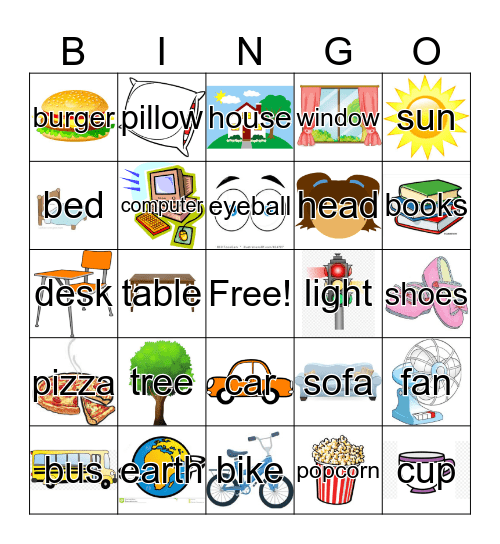 VOCABULARY BINGO  Bingo Card