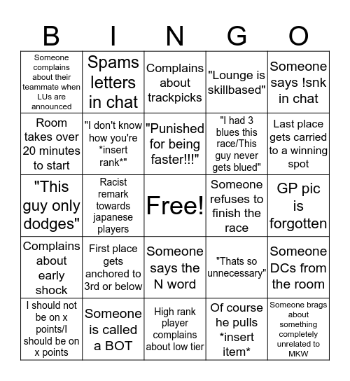 Updated Lounge Bingo Card