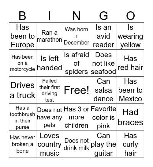 Bingo Card