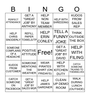 RENEE'S BINGO  Bingo Card