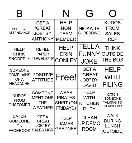 RENEE'S BINGO  Bingo Card