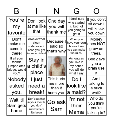 Mother's Day Bingo  Bingo Card