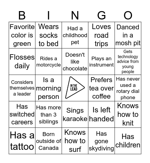 MIX & MINGLE Bingo Card