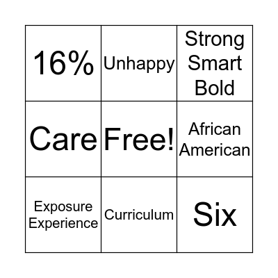Girls Inc. of Chicago Bingo Card