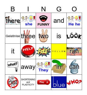 Sight Words Bingo Card