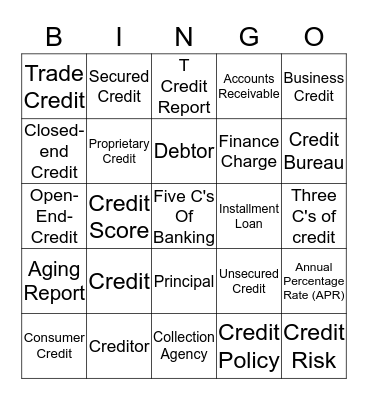 Chapter 16 Bingo Card