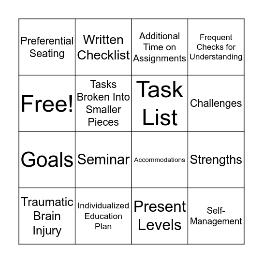 IEPGO Bingo Card
