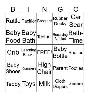 BABY SHOWER BINGO Card