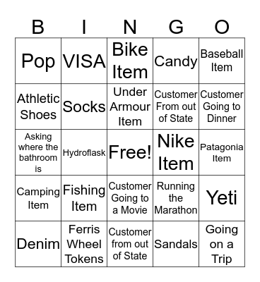 MONDAY BINGO! Bingo Card