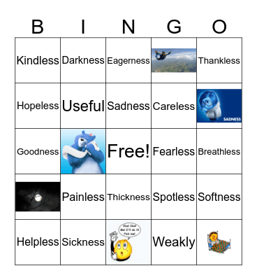 Vocabulary BiNGO! Bingo Card