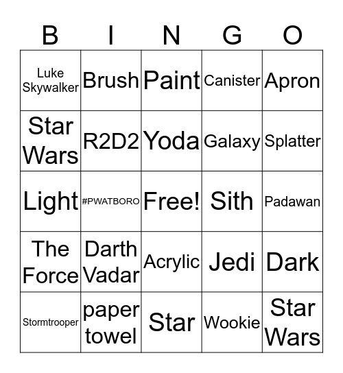 Star Wars Bingo Card