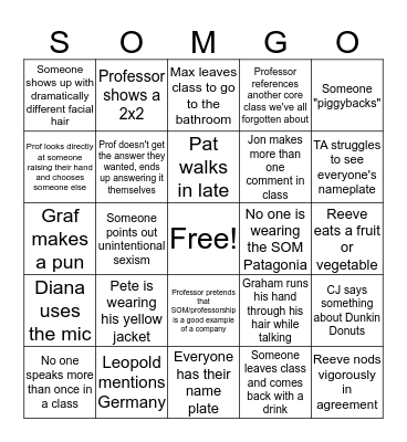 Blue Bingo Card