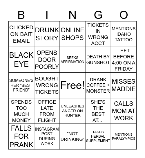 DANI BINGO Card