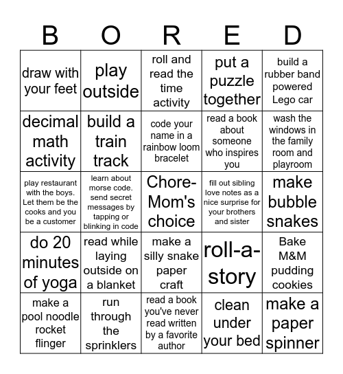 Addia Bingo Card