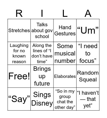 Marilla Card Bingo Card