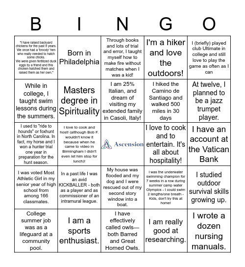 Ministry Formation Community of Practice Bingo Card