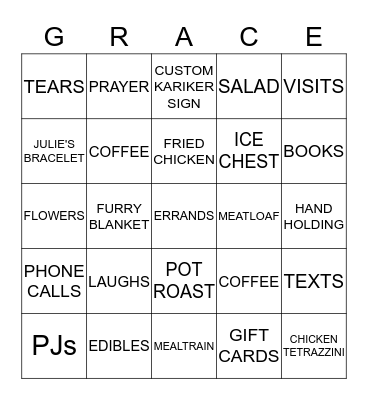 GRACE Bingo Card