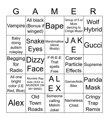 Shitblox Bingo Card