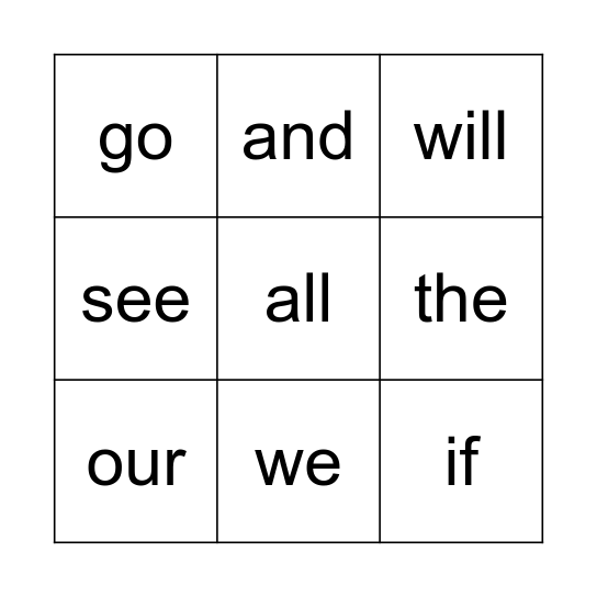 Orchard Grove SW bingo Card