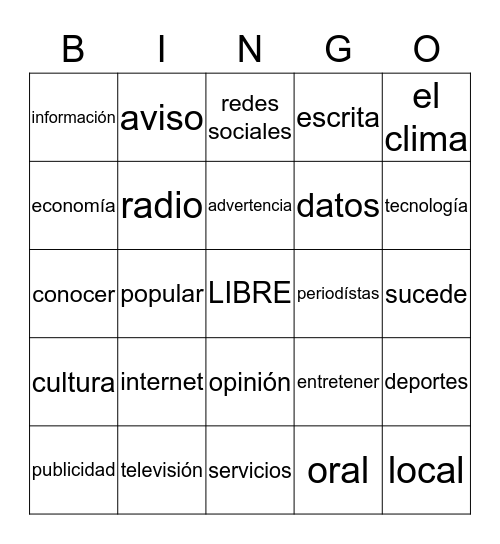 La Noticia  Bingo Card