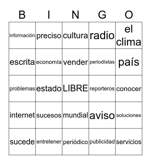 La Noticia  Bingo Card