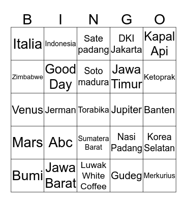 BINGO BERSAMA MARSHYA Bingo Card