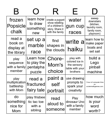 Addia Bingo Card