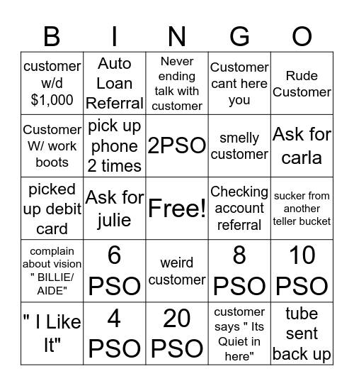 ChoiceOne Bingo Card