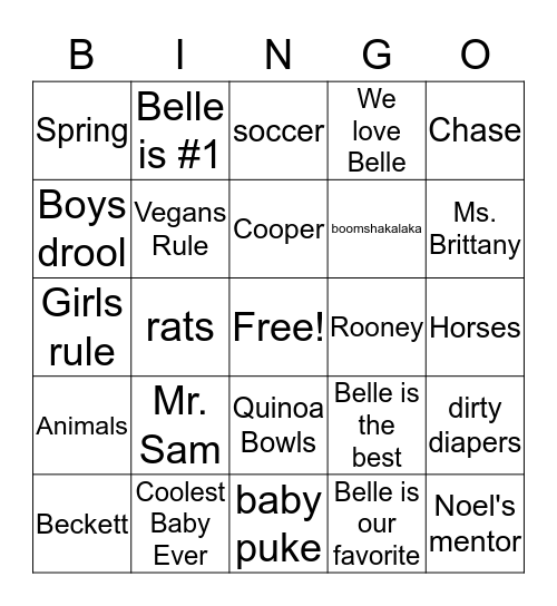 Beckett Bingo Card