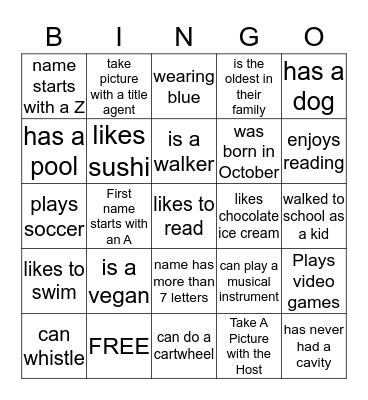 Social Bingo Card