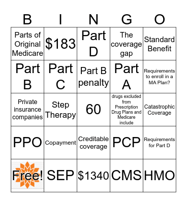 Medicare Review  Bingo Card