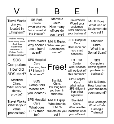 Bingo Door Prize Entry Bingo Card