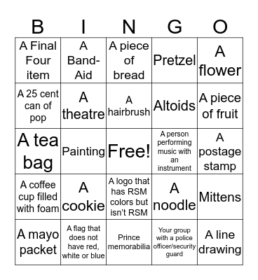 Learning Design Team Scavenger Hunt BINGO Card