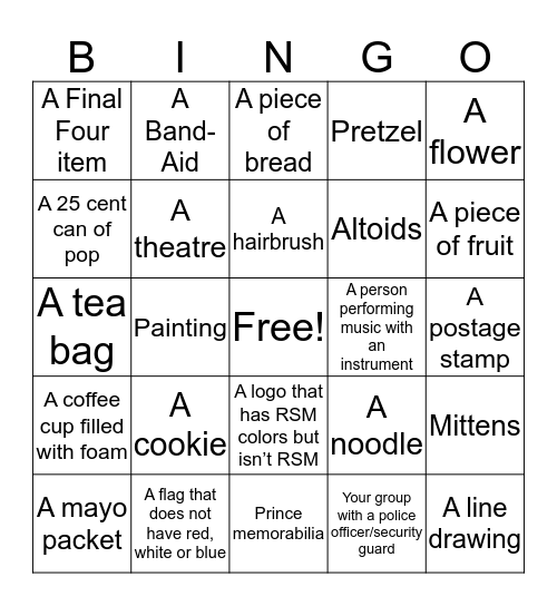 Learning Design Team Scavenger Hunt BINGO Card