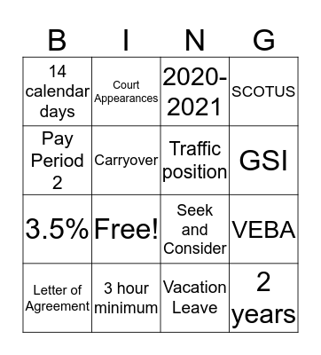 BPOA Bingo Card