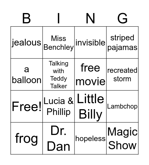 Invisible Stanley by Jeff Brown Bingo Card