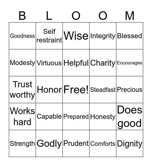 Brunch Bingo Card