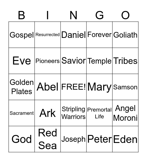 Morman Bingo Card