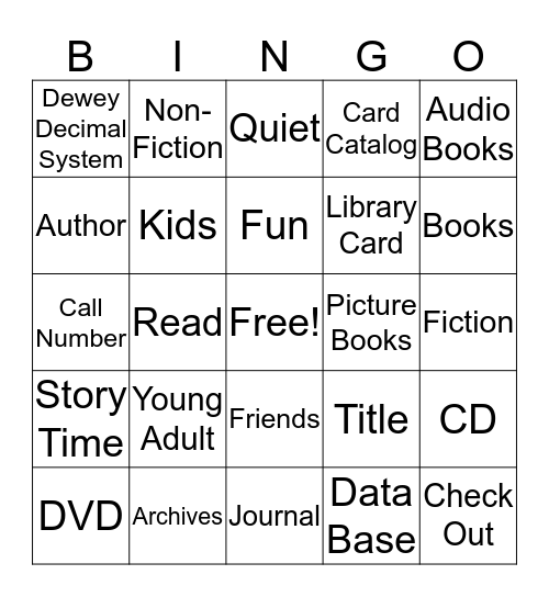 Library Bingo Card