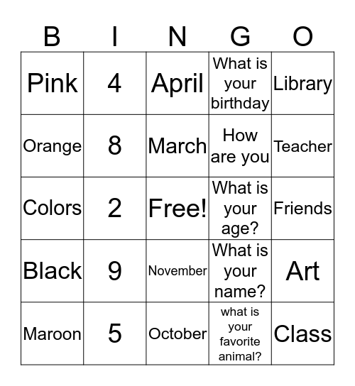 ASL BINGO Card