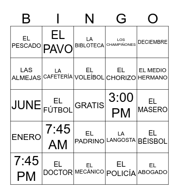 BEVO BINGO Card