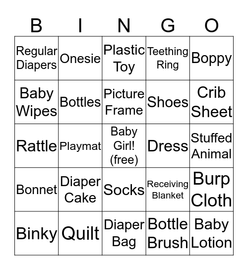 Katie's Baby Bingo! Bingo Card