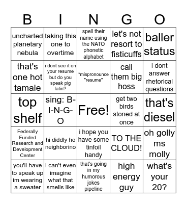 Recruiter Bingo Card