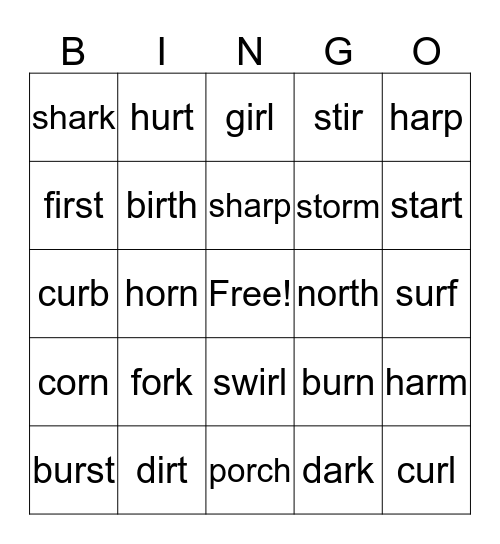 R-controlled BINGO Card