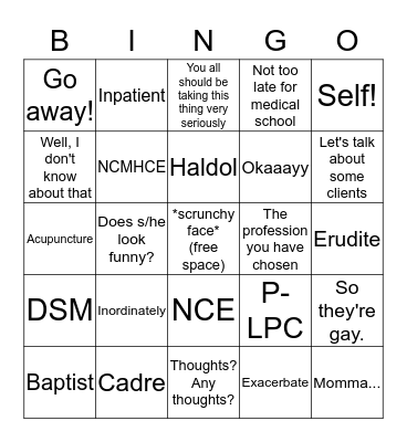 Dr. Dooley Bingo: 2019 Internship Edition Bingo Card