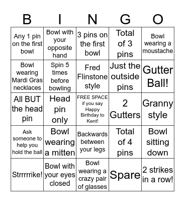 Bowl-a-Bingo Card