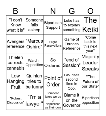 Day In The Park Bingo Card