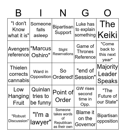 Day In The Park Bingo Card