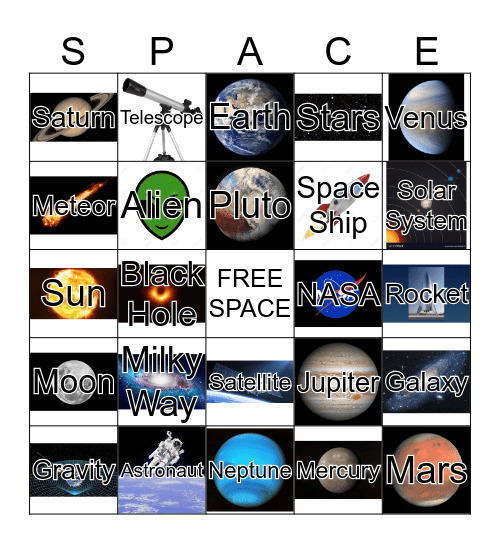 Space Bingo Card