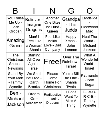 Music Bingo! Bingo Card